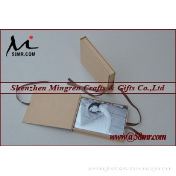 Luxury Wedding Linen Ribbon Cardboard Photo Storage Gift Boxes Packaging